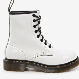 Dr. Martens White Leather Combat Boots Doc Martens Lace Up Winter All Season